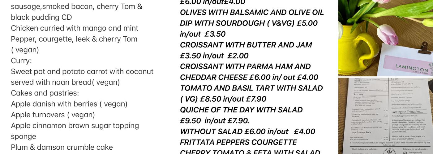 Lamingtons Menu