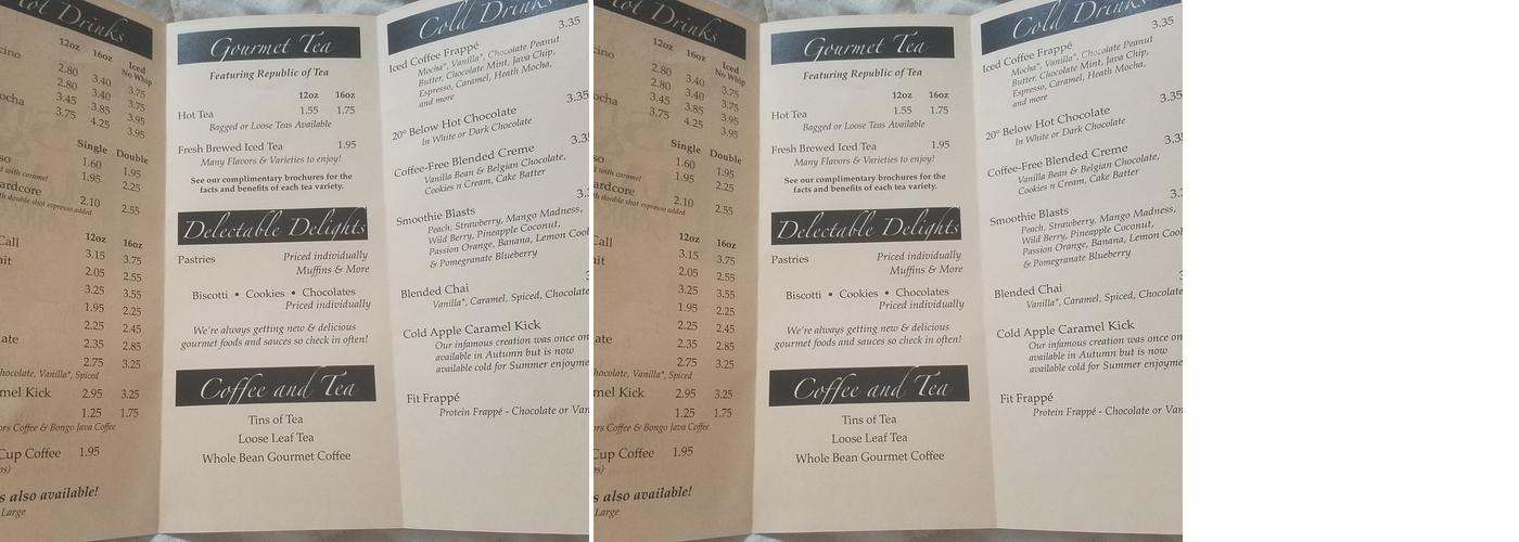 5th & Main Coffees Menu