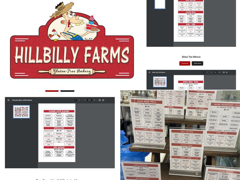 Hillbilly Farms Bakery, LLC Menu