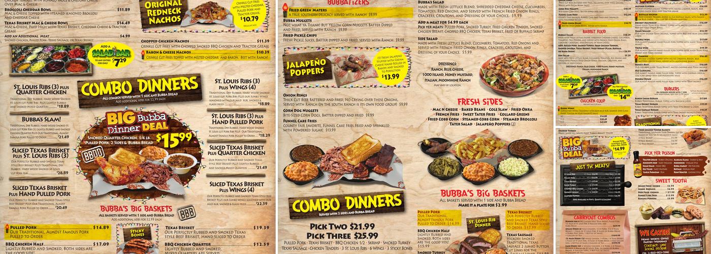 BubbaQue's BBQ - Dade City Menu