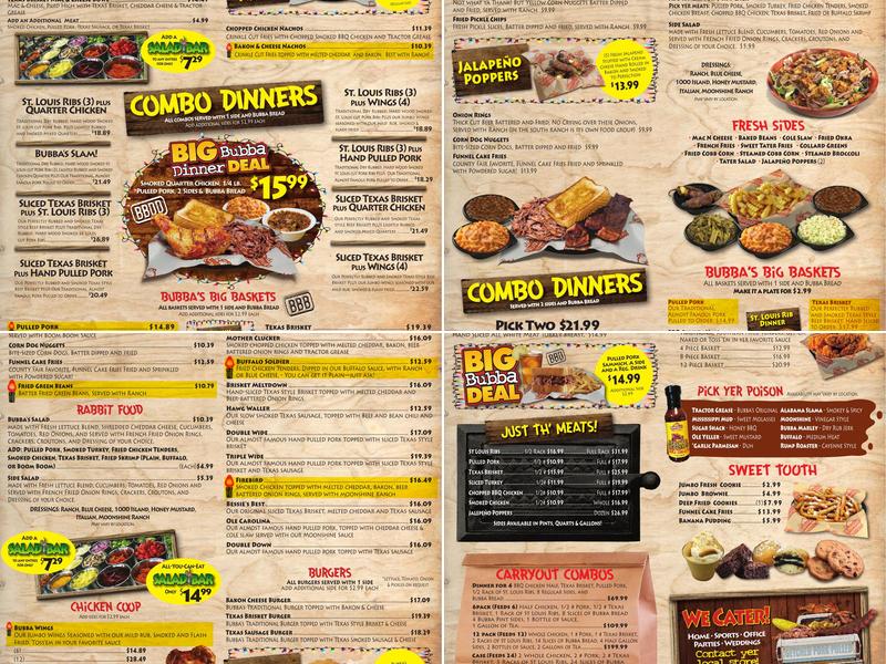 BubbaQue's BBQ - Dade City Menu