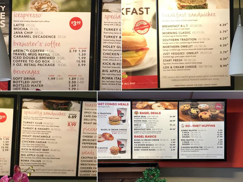 Big Apple Bagels Menu
