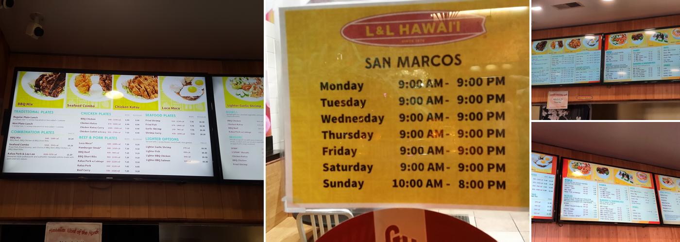 L&L Hawaiian Barbecue Menu