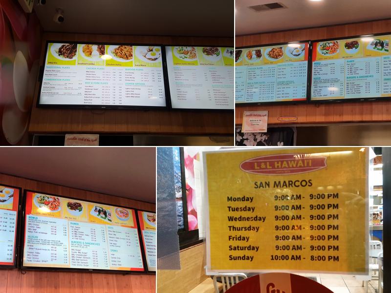 L&L Hawaiian Barbecue Menu