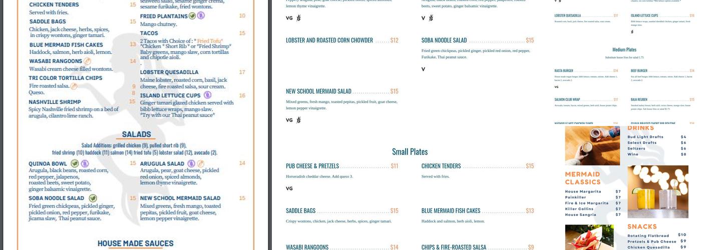 Blue Mermaid Island Grill Menu