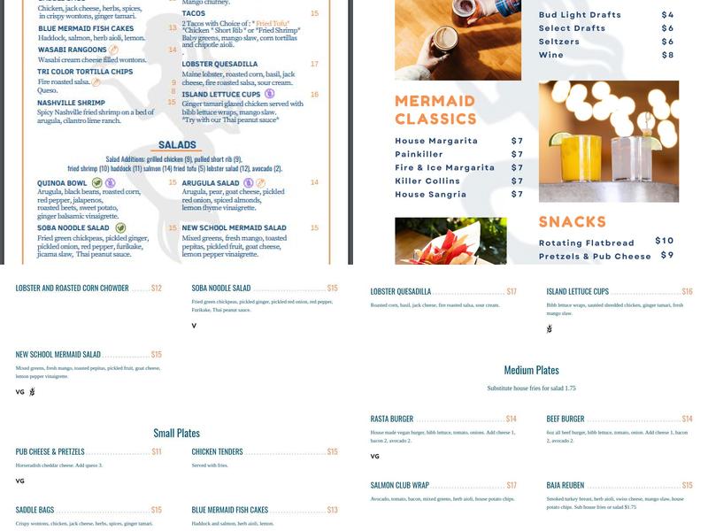 Blue Mermaid Island Grill Menu