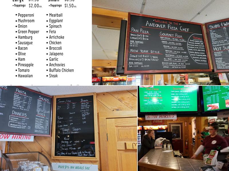 Andover Pizza Chef Menu