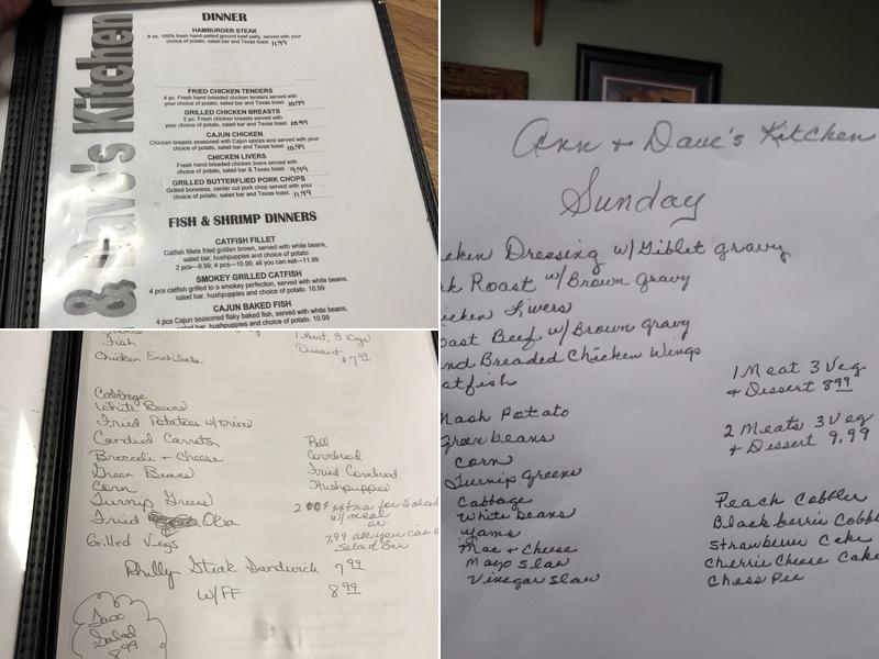 Ann & Dave's Kitchen Menu