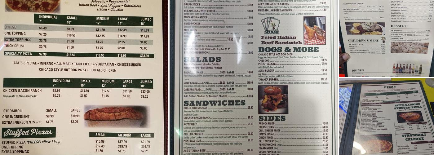 Ace's Menu