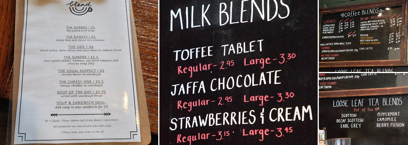 Blend Coffee Lounge Menu