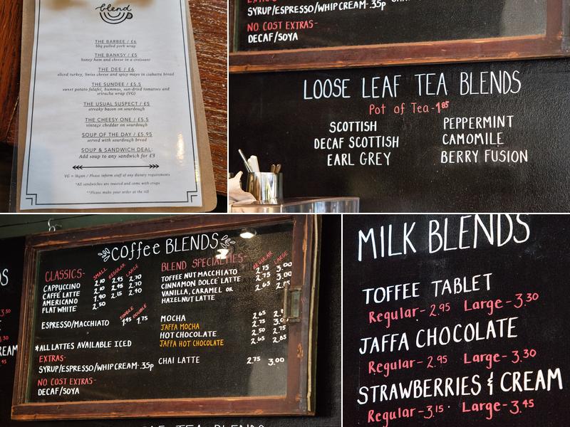 Blend Coffee Lounge Menu
