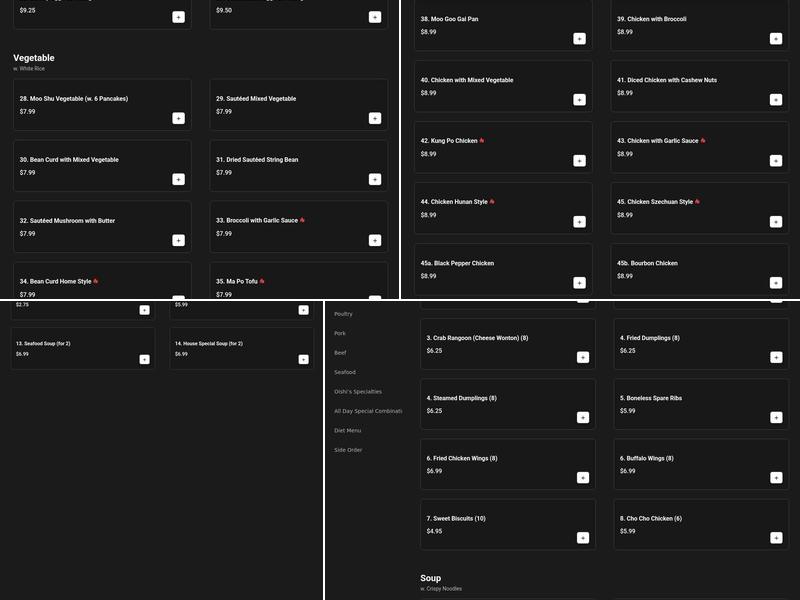 Oishii Japanese Hibachi and Super Buffet Menu