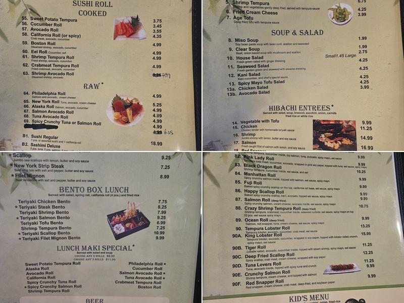 Miso Japanese Seafood & Steak House Menu