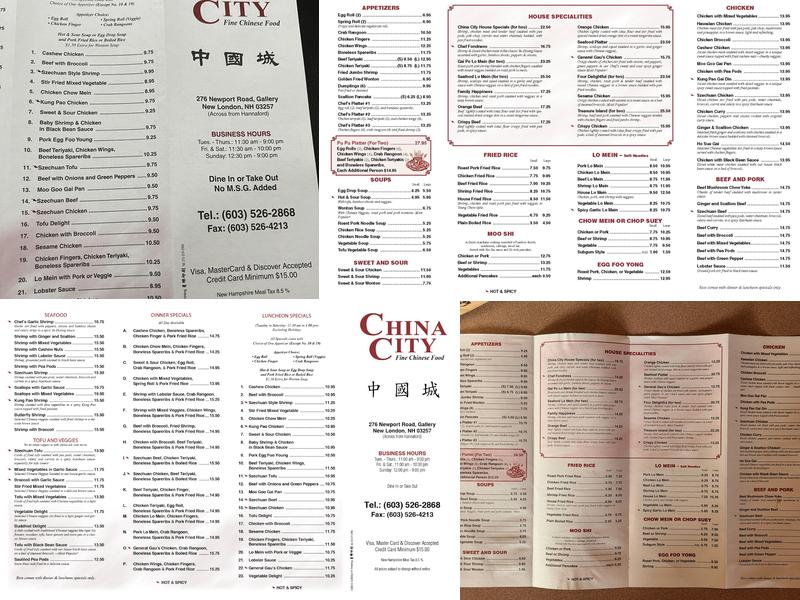 China City Menu