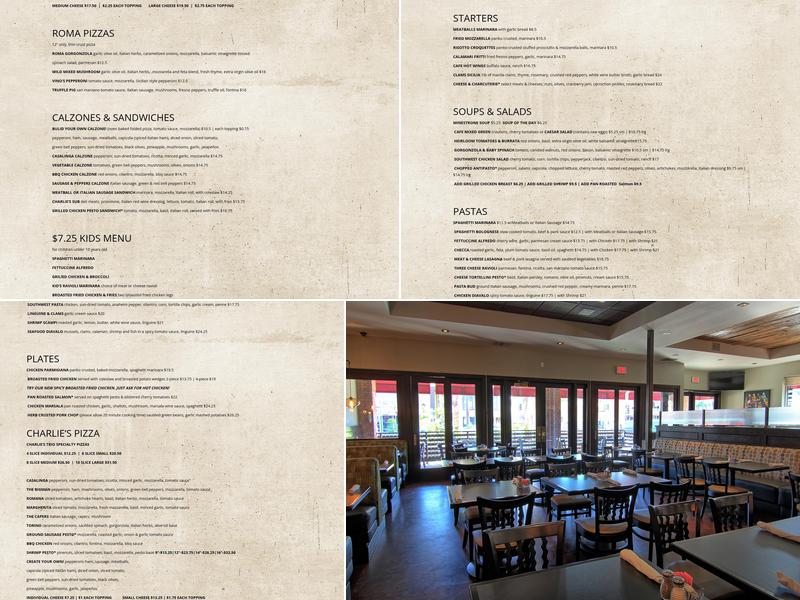 Charlie's Trio Cafe Menu