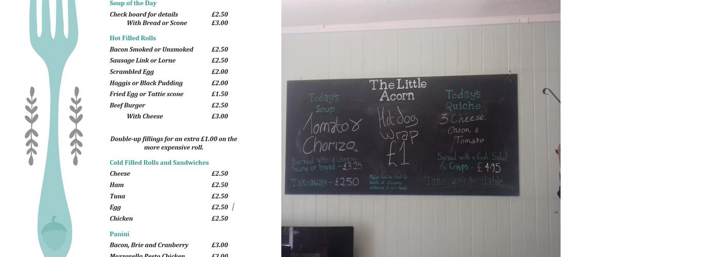 The Little Acorn Cafe Menu