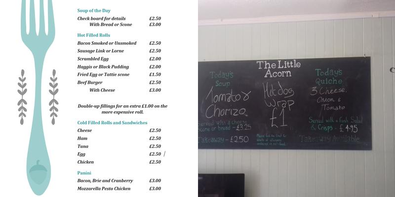 The Little Acorn Cafe Menu