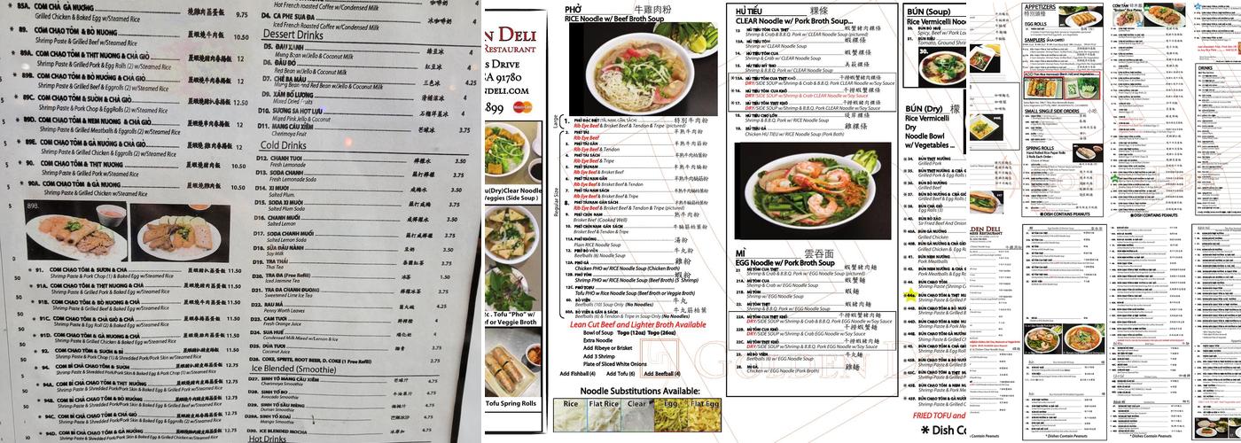 Golden Deli San Gabriel Menu