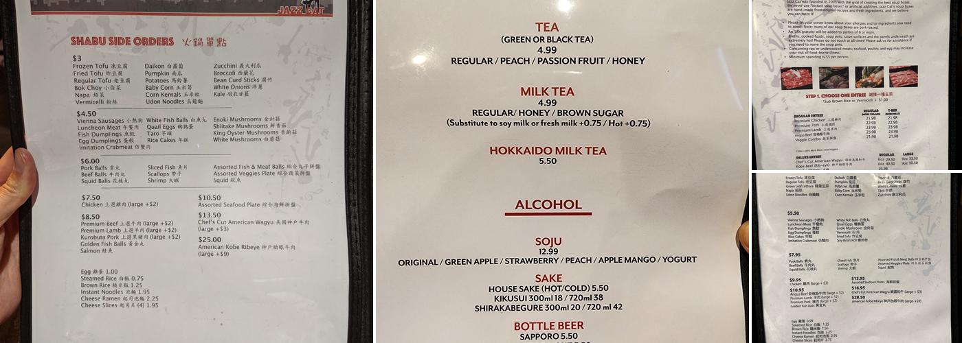 Jazz Cat Restaurant Menu