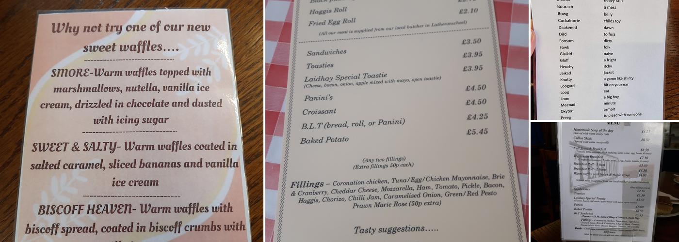 Laidhay Tea Rooms Menu