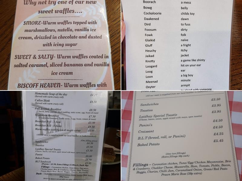 Laidhay Tea Rooms Menu