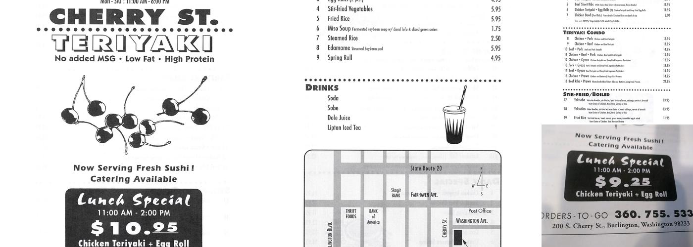 Cherry Teriyaki Menu