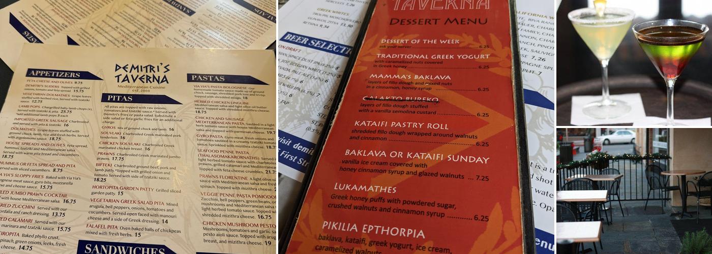 Demitri's Taverna Menu