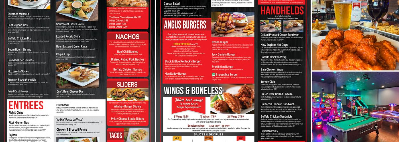 Whiskey Wings Tarpon Springs Menu