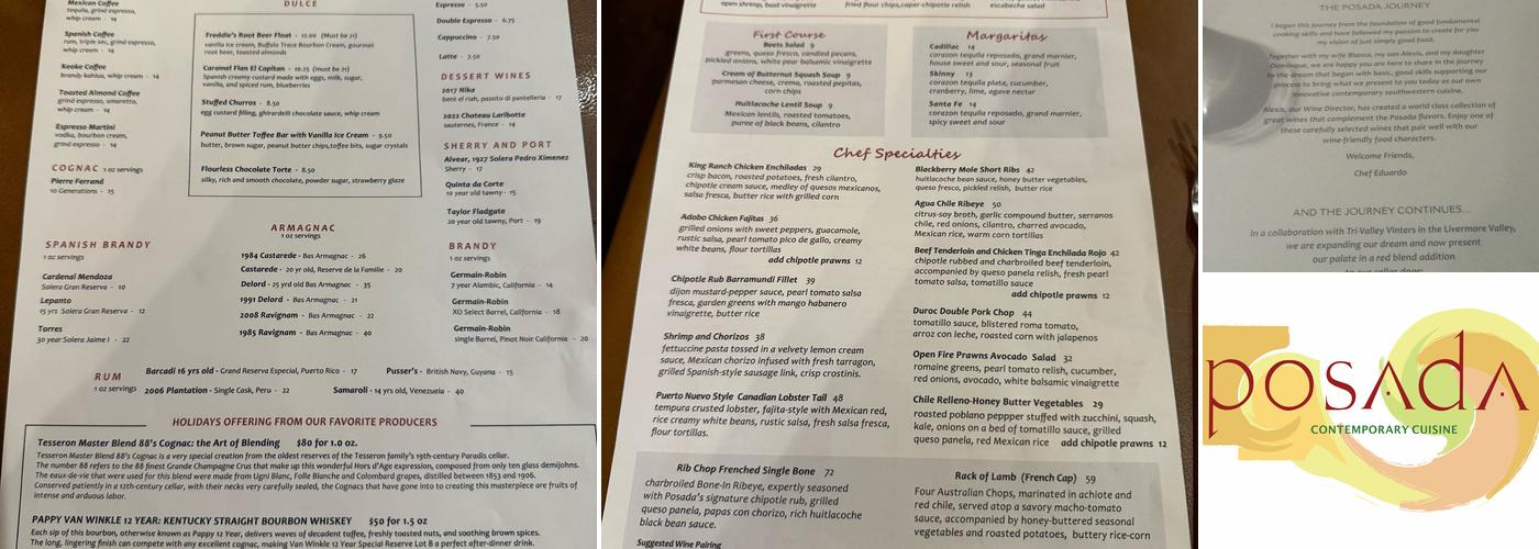 Posada Alta Cocina Menu