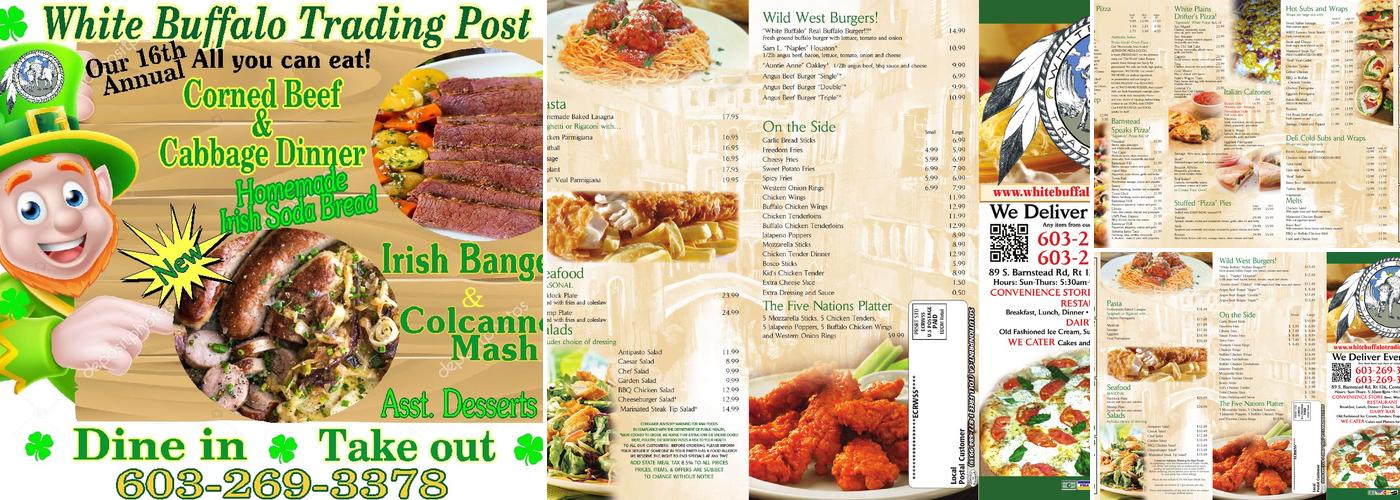 White Buffalo Trading Post Menu