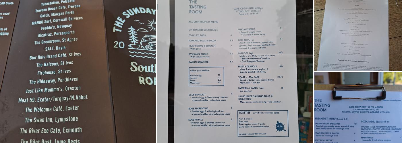 The Tasting Room Menu