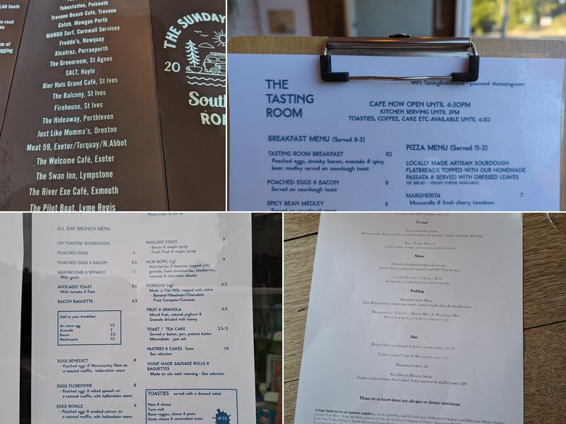 The Tasting Room Menu