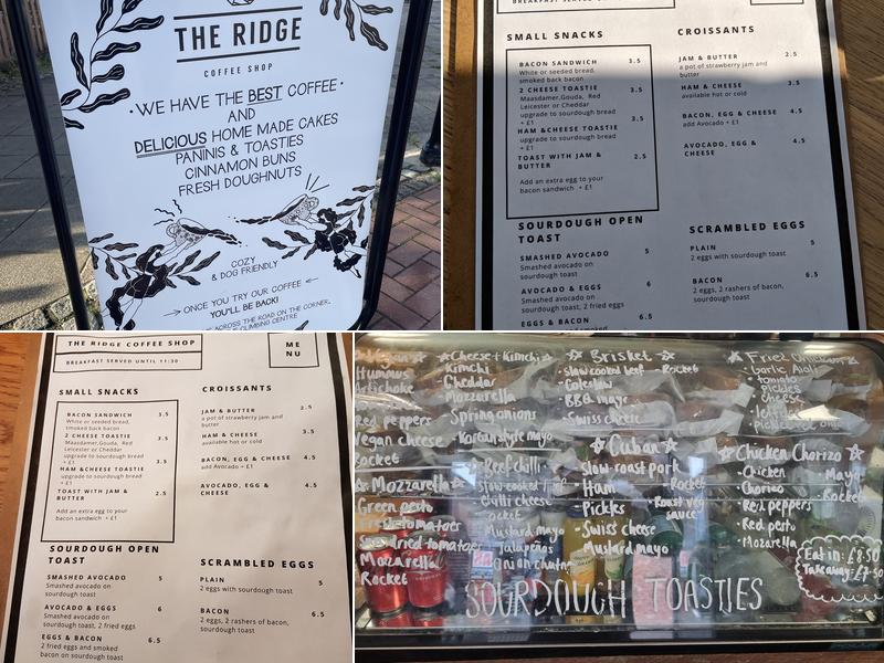 The Ridge Coffee Shop Menu