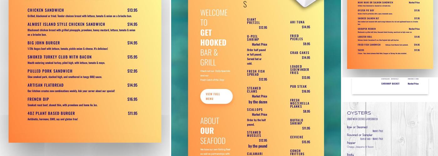 Get Hooked Grill Menu
