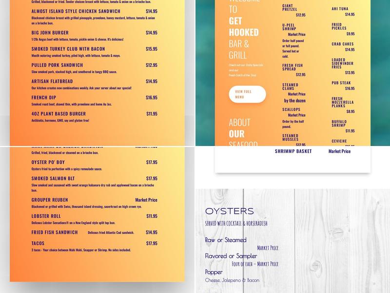 Get Hooked Grill Menu