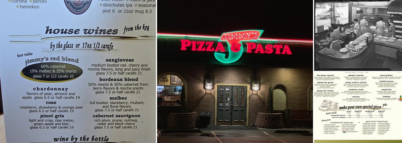 Jimmy's Pizza & Pasta Menu