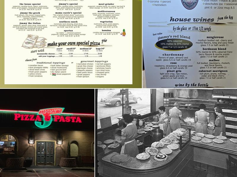 Jimmy's Pizza & Pasta Menu