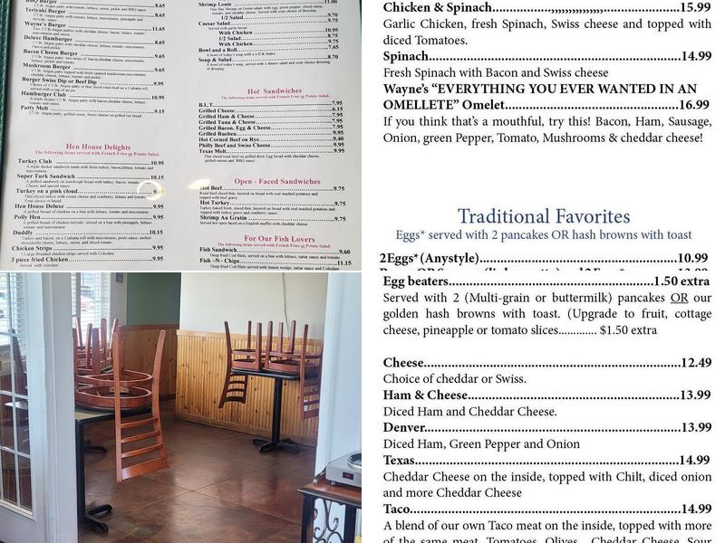 Waynes Corner Cafe Menu