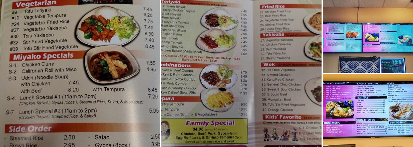 Miyako's Teriyaki & Wok Menu