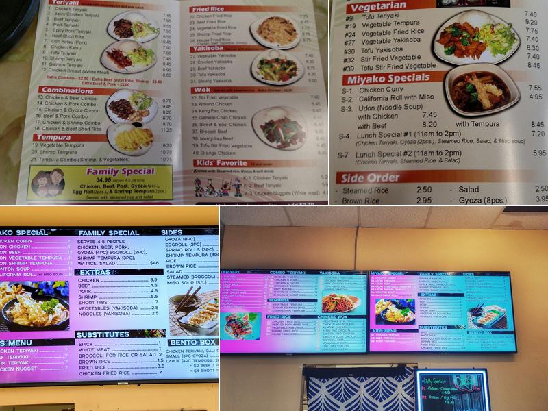 Miyako's Teriyaki & Wok Menu