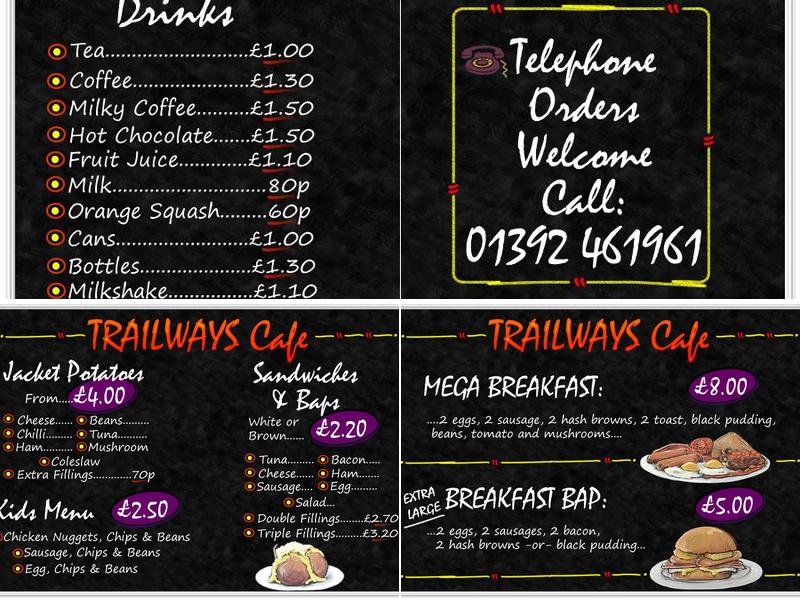 Trailways Menu