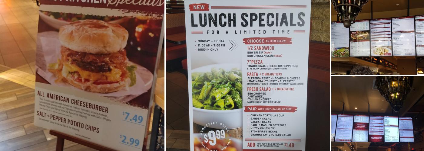 STONEFIRE Grill Menu