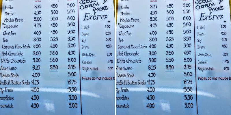 FANTASY ESPRESSO Menu