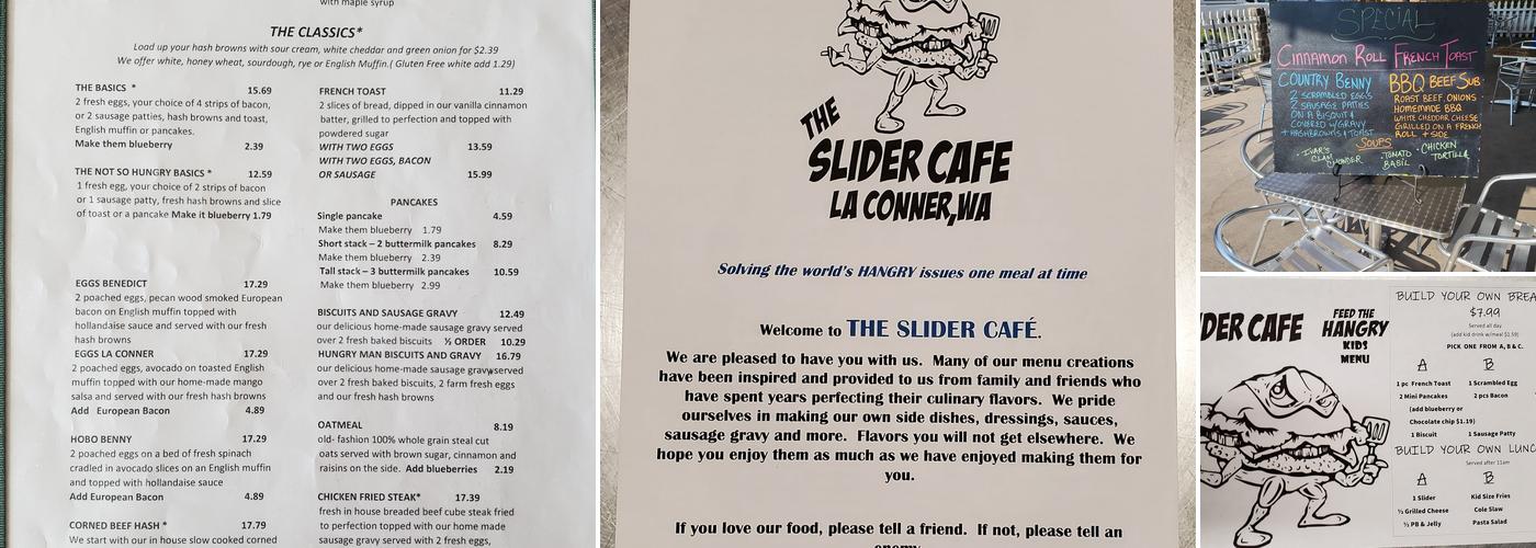 The Slider Cafe Menu