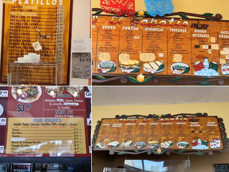 Tacos El Tapatio Menu