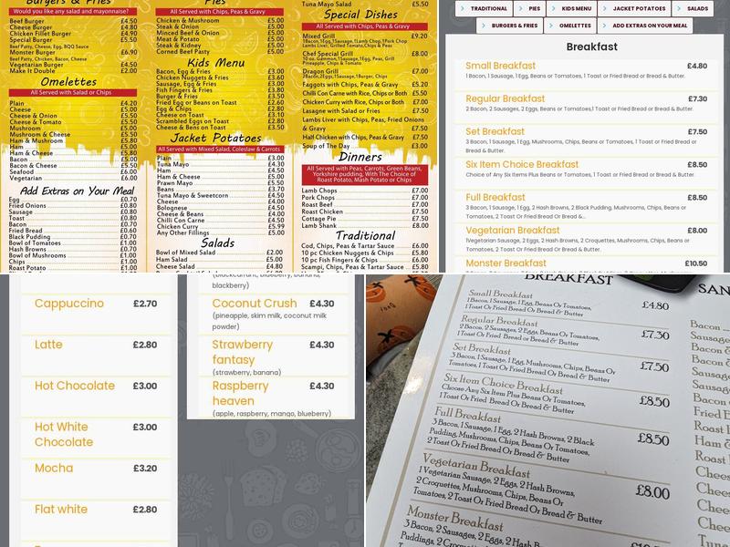 Ty Coffi Bridgend Menu