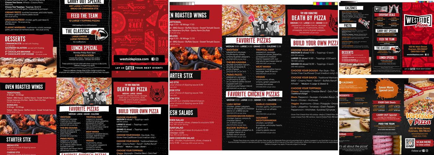 Westside Pizza Menu
