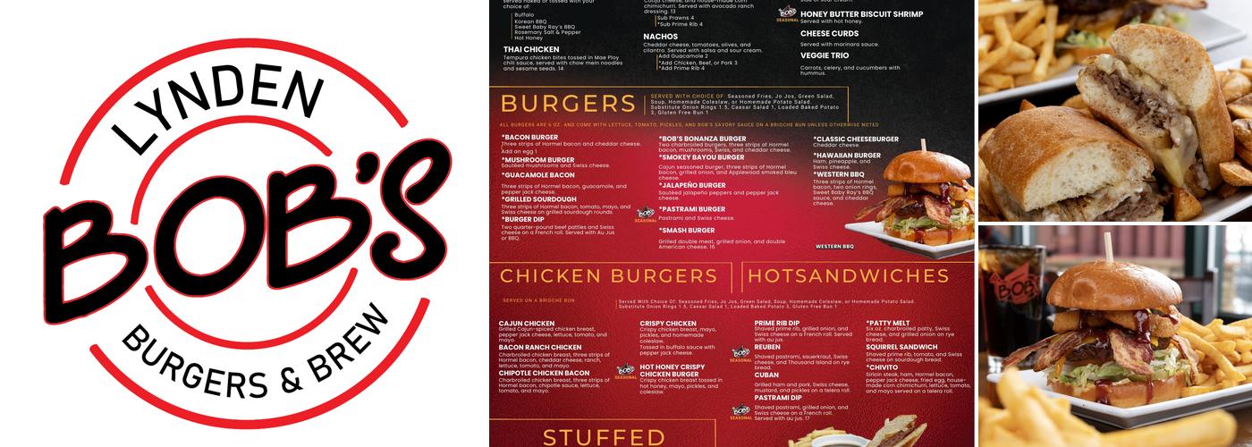 Lynden Bob's Burgers & Brew Menu