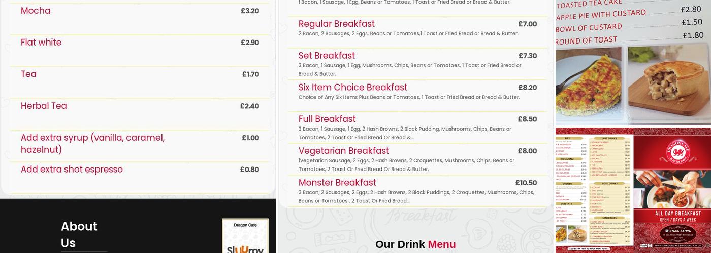 Dragon Cafe Menu