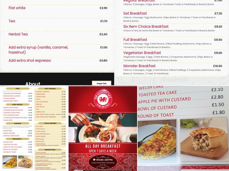 Dragon Cafe Menu